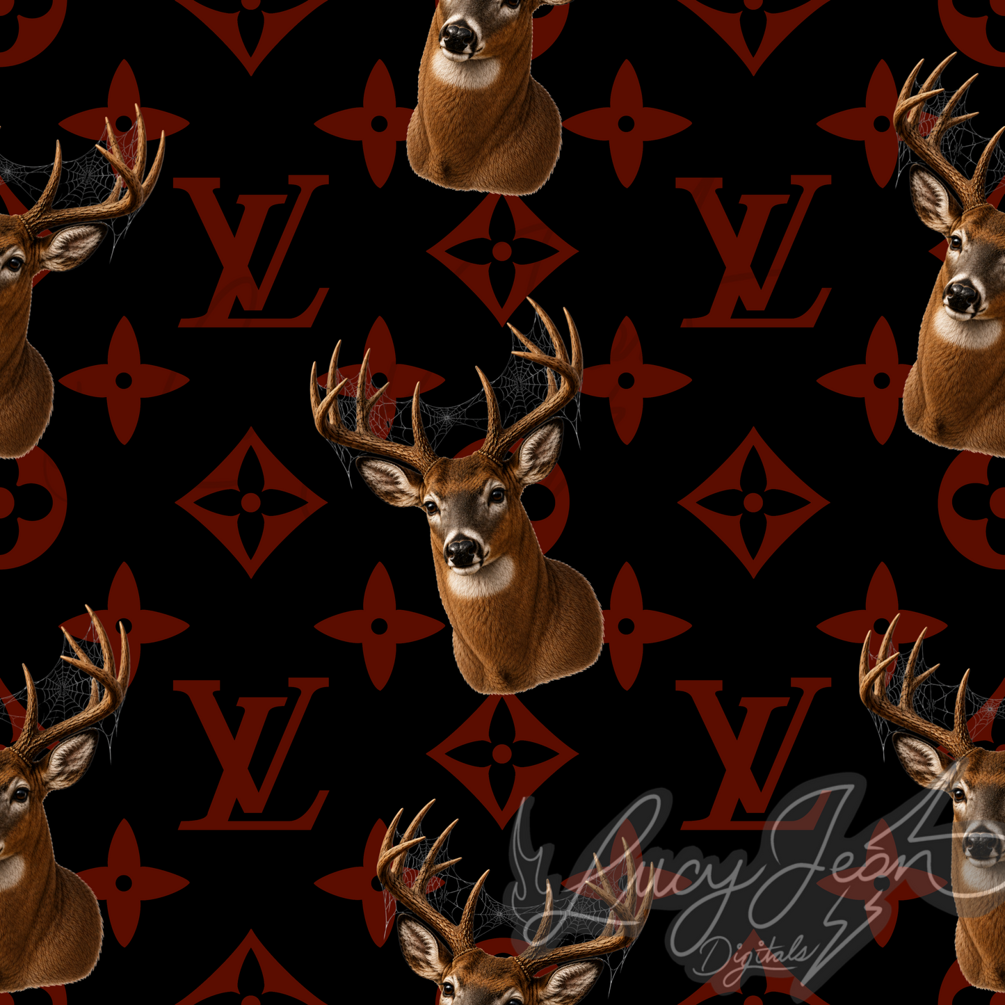 Boujee Deer spiderwebs seamless file-2026