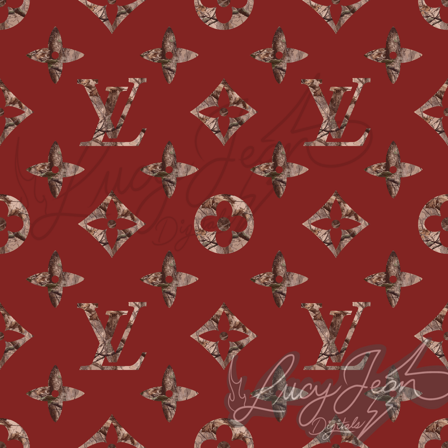 Boujee red Camo seamless file-2026