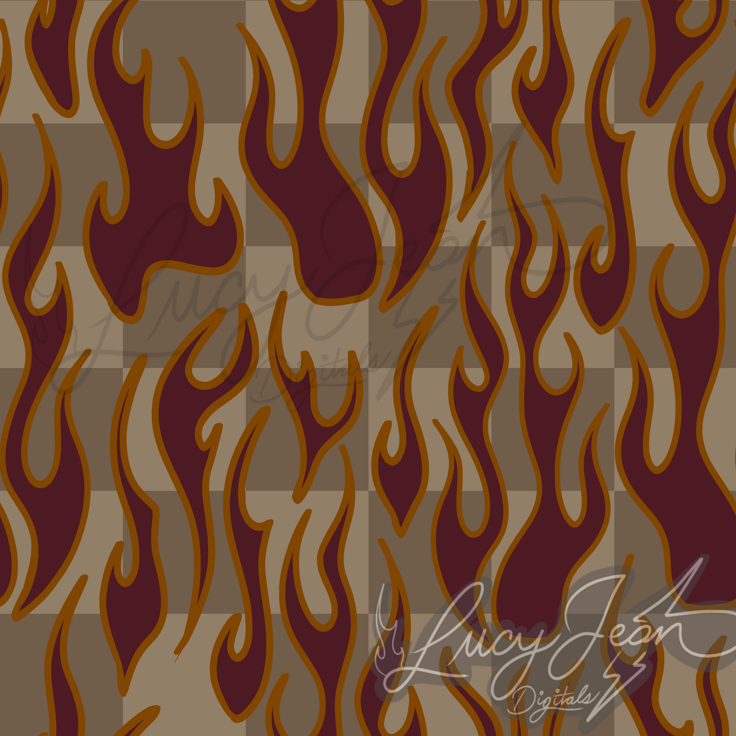 Burgundy flames checkered seamless file-2026