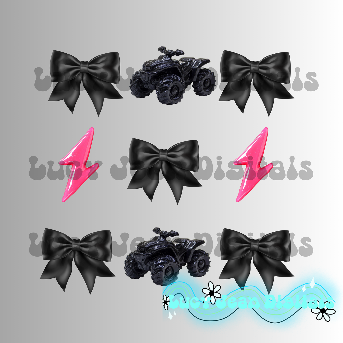 Pink 4wheeler bows PNG