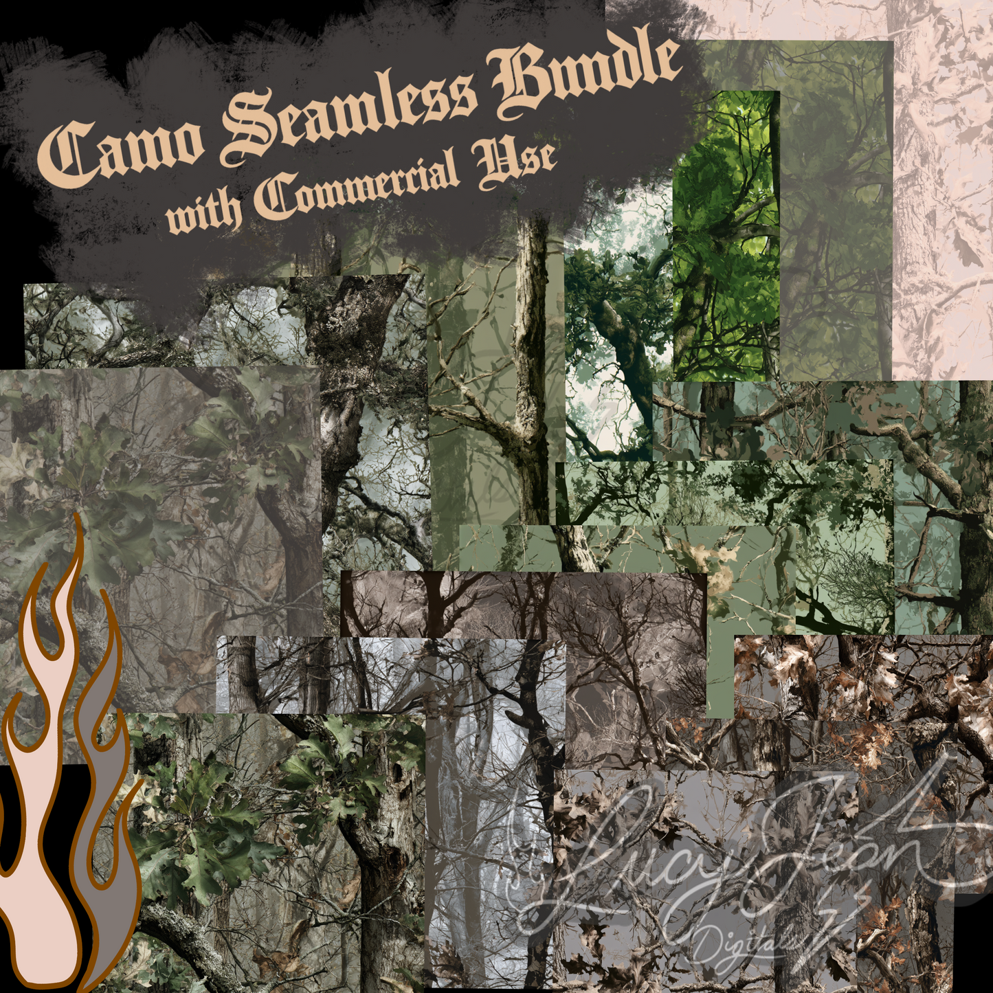 Commercial Use Camo Seamless Bundle