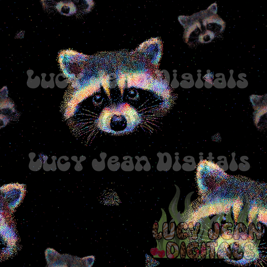 Glitter raccoon Seamless File