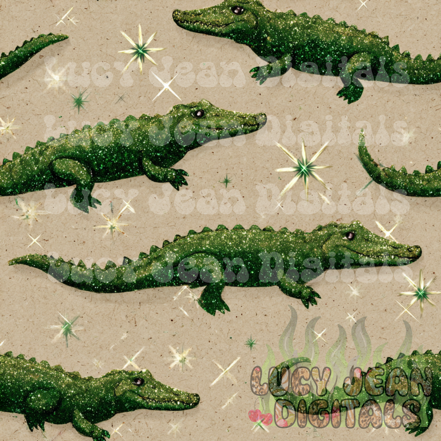 Glitter alligator Seamless File