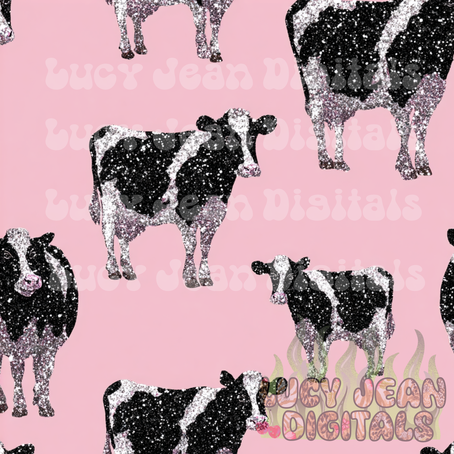 Glitter Cows Seamless File