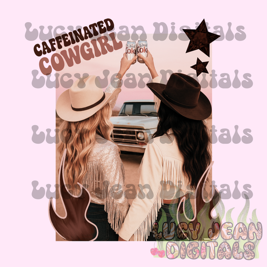 Diet soda cowgirl portrait PNG