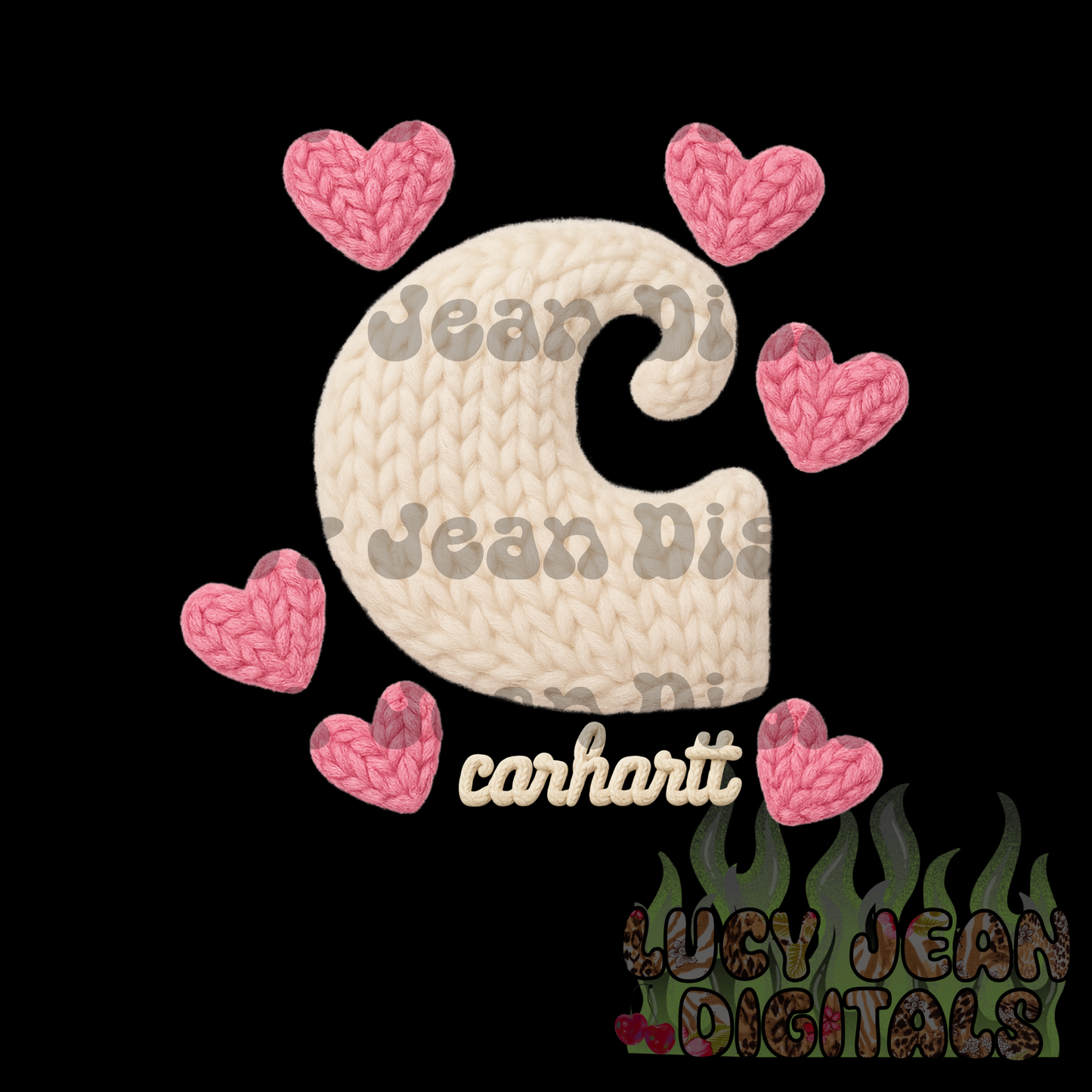 Yarn knit CH valentines PNG