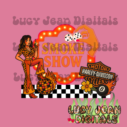 Retro Smoke Show HD motorcycle PNG