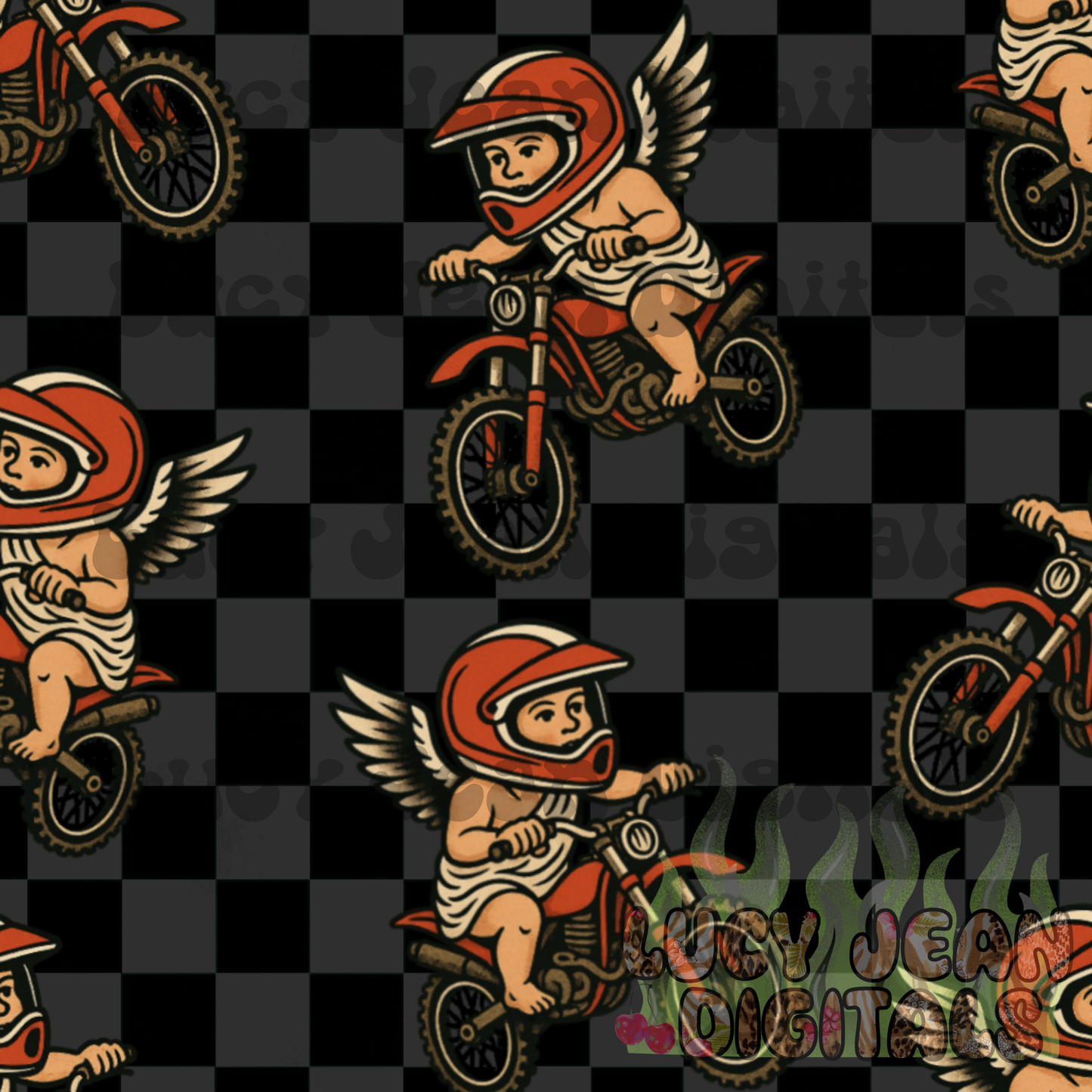 Dirtbike Cupid Seamless File