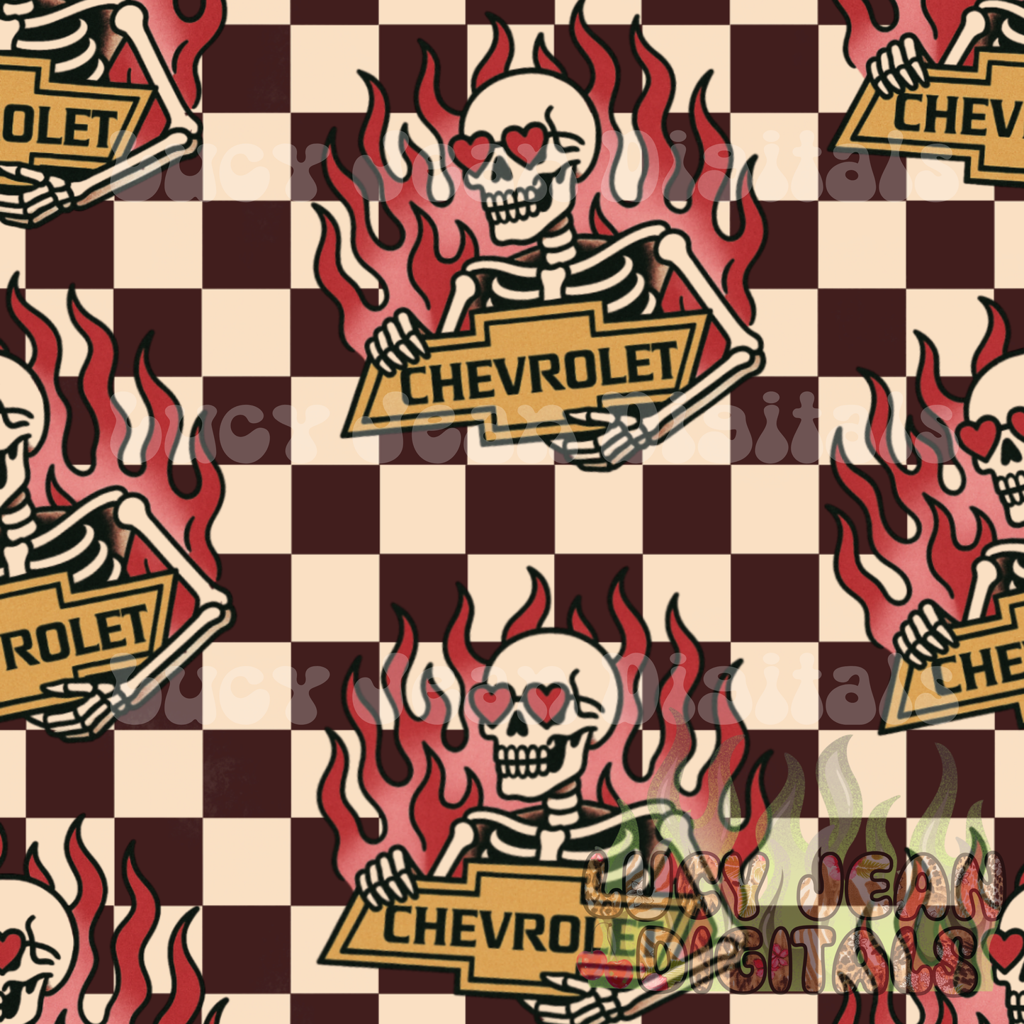 Valentines Day C car/truck skeleton Seamless File